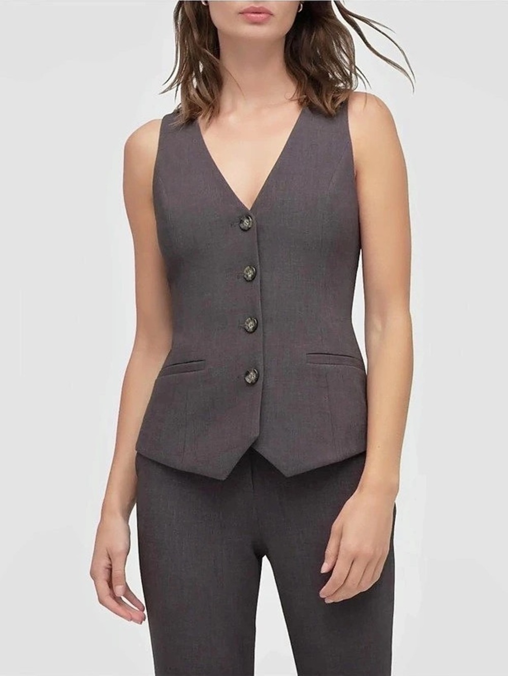 NEW Favorite Daughter Grey Suiting the Jones Vest Gray Suiting Vest XL NWT